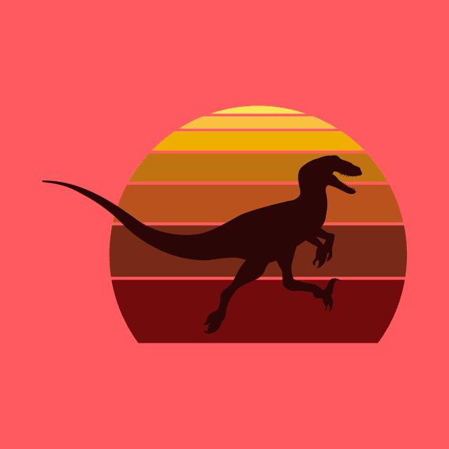 Velociraptor Retro Shirt Design by FalconArt