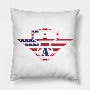 Letter A American Flag Monogram Initial Pillow