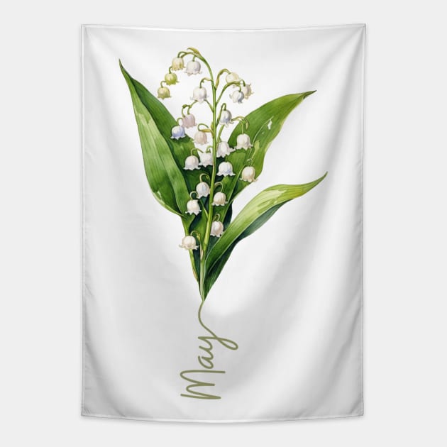 Lily of the Valley - Birth Month Flower for May Tapestry by Mistywisp