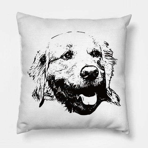 Golden Retriever Face Design - A Golden Christmas Gift Pillow by DoggyStyles