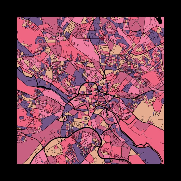 Leeds Map Pattern in Purple & Pink by PatternMaps