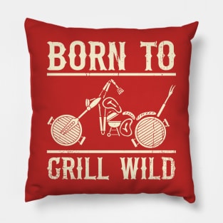 Born To Grill (mono 2) Pillow