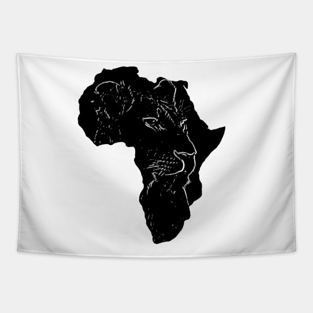 Africa - Lion - Silhouette - BigCat - Cat Tapestry by T-SHIRTS UND MEHR