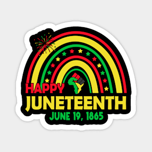 Happy Juneteenth Day Freedom Day Independence Day Rainbow Magnet