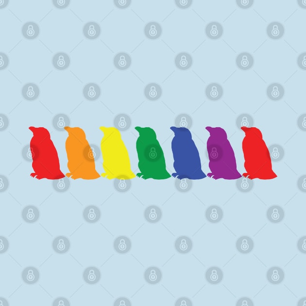 Colorful Penguins Pride Rainbow by ellenhenryart