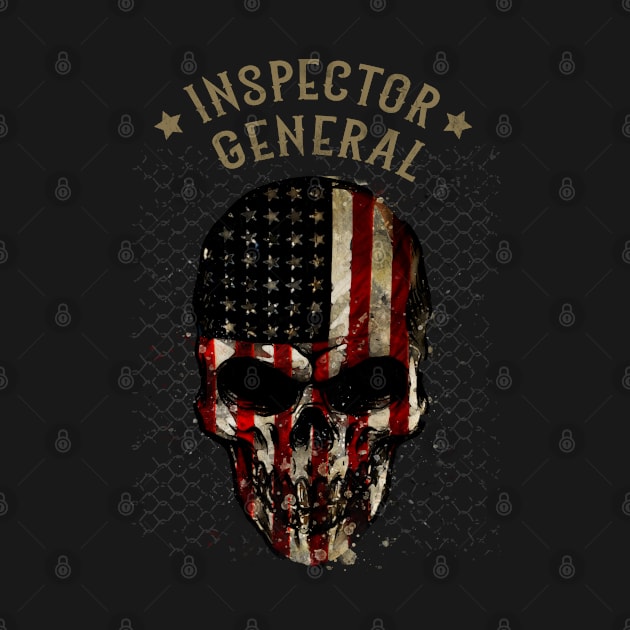 Inspector General - Watercolor Skull in American Flag Design by best-vibes-only