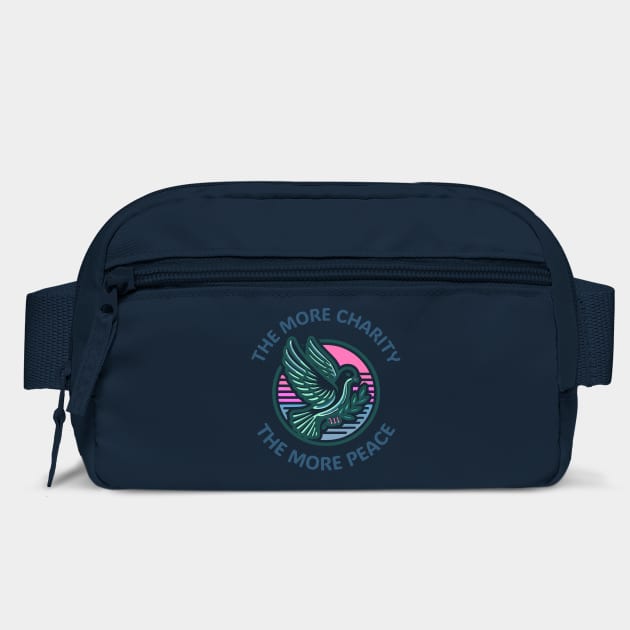 The More Charity The More Peace, dove with olive branch design by Luxinda
