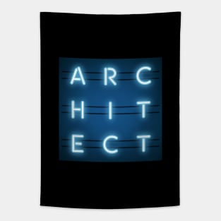 Architect Neon Sign Boxed Typography Tapestry