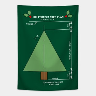 Perfect Christmas Tree White Tapestry