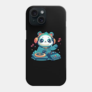 cute panda playing dj music Phone Case