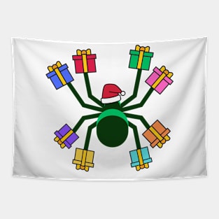 Christmas Halloween Spider With Gifts Tapestry