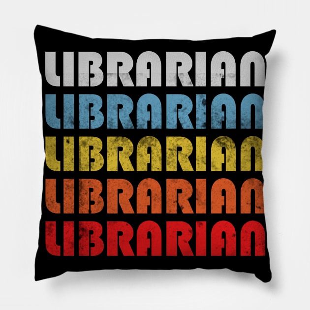 Librarian gift retro design. Perfect present for mom dad friend him or her Pillow by SerenityByAlex