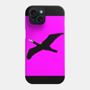 Flight of the Cormorant in the Pink Sky! Phone Case