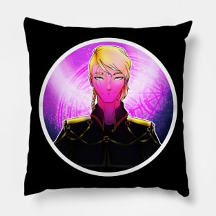 Owen Headshot Badge - black vers. Pillow