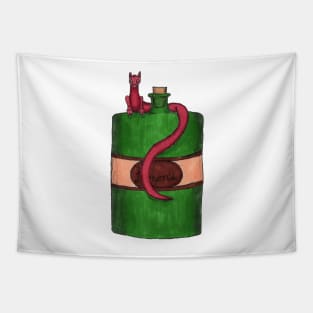Pink and Green Potion Dragon Tapestry