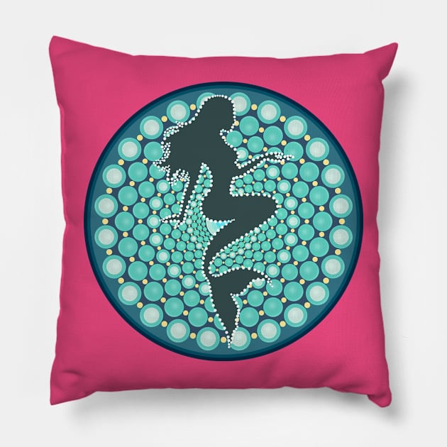 Mermaid Mandala design Pillow by Ch4rg3r