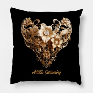 artistic swimming, synchronized swimming, golden dancers v1 Pillow