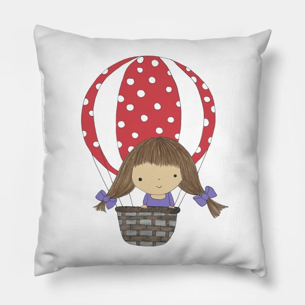 hotair balloon ride Pillow by wildmagnolia