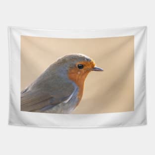 Robin with white feather Tapestry