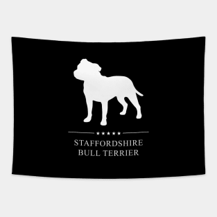 Staffordshire Bull Terrier Dog White Silhouette Tapestry