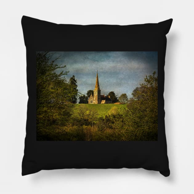 Across The Valley To Midgeham Church Pillow by IanWL