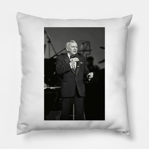 Frank Sinatra BW Photograph Pillow by Concert Photos