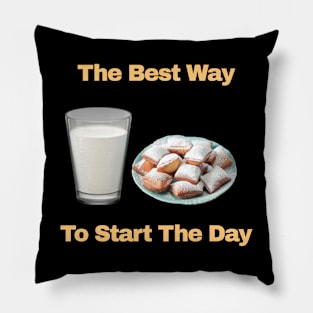 Milk and Beignets | Start the Day Pillow