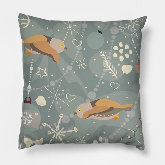 Owls Pillow by Kristina Stellar Scandinavian Land