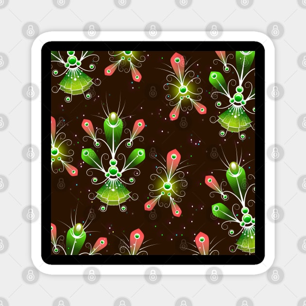 Red and Green Light Fireflies at Night Magnet by Lebihanto