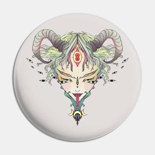 Demon Devil Girl, Oni Monster Woman Pin