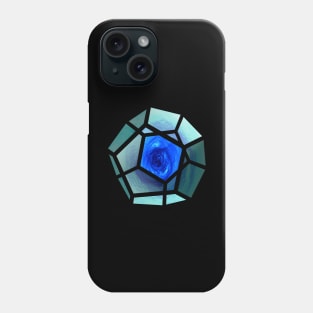 Galaxy space geometry concept: blue Platonic solid Phone Case