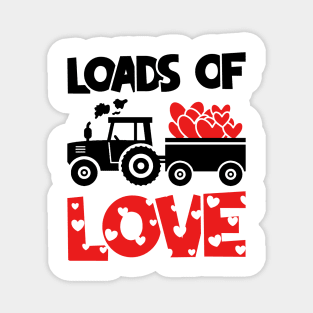 Loads of Love Tractor And Truck Lovers, For Cute Toddler Boys, Valentines Day Toddler Boys Magnet