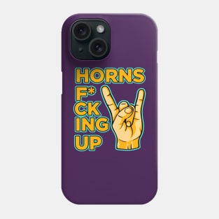 Horns f*cking up hand rock and roll vintage art Phone Case