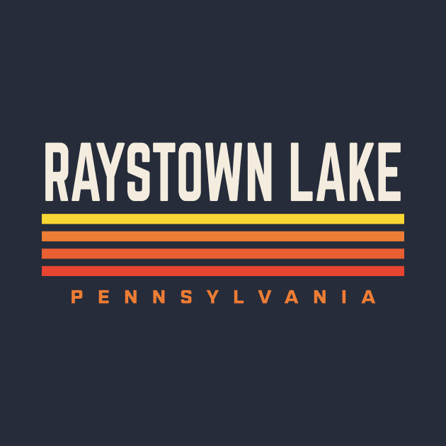 Raystown Lake Pennsylvania Retro Vintage Stripes by PodDesignShop