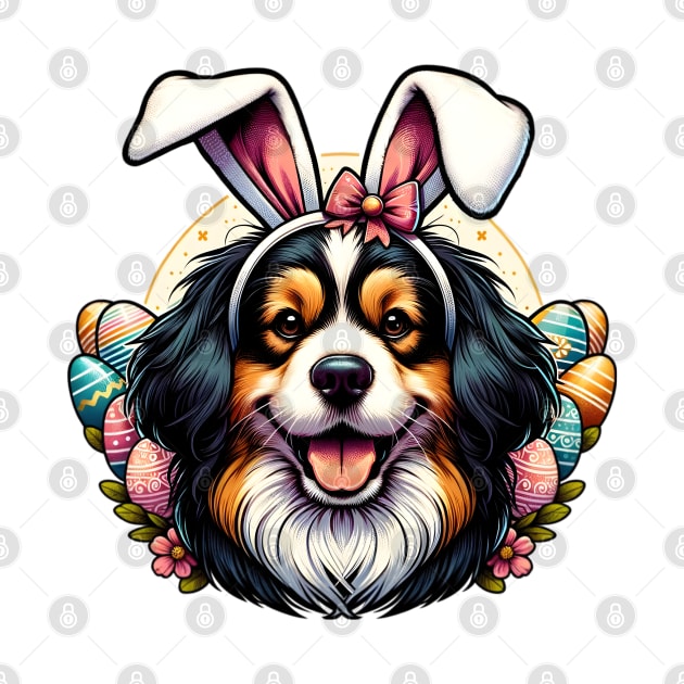 Tibetan Spaniel Celebrates Easter with Bunny Ears by ArtRUs