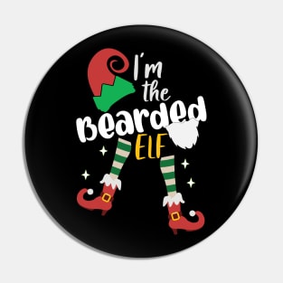 Funny I'm The Bearded Elf Christmas Xmas Matching Family Pin