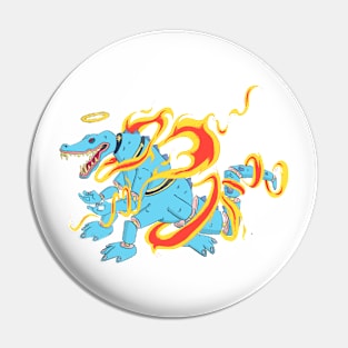 croc on fire Pin