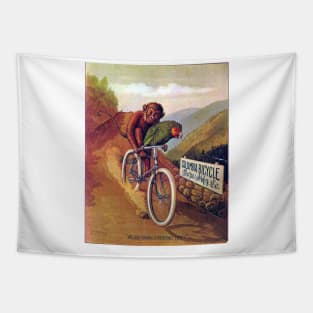 Monkey and Parrot on a Bike Tapestry