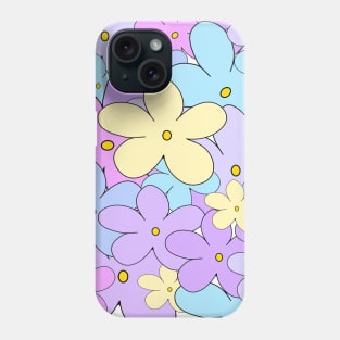 Multi Pastel Color Cartoon Flower Phone Case
