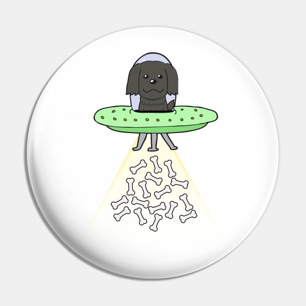 Funny black dog is flying a ufo Pin by Pet Station