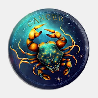 Zodiac Sign CANCER - Fantasy Illustration of astrology Cancer Pin