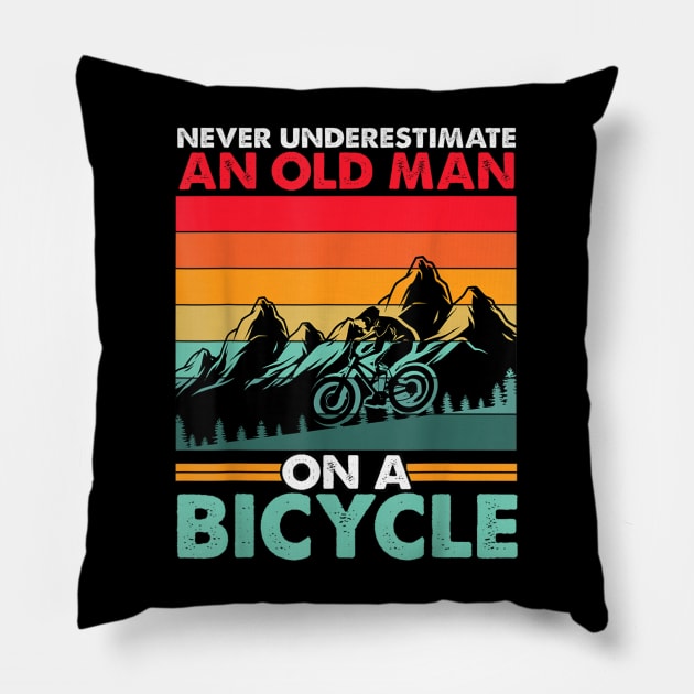 Never Underestimate A Old man With A Bicycle Pillow by rhazi mode plagget