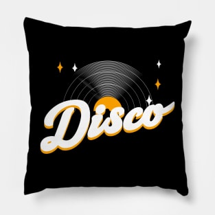 DISCO  - Vintage Vinyl (Orange) Pillow