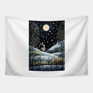 Moonlit Reverie: The Hare's Serenity Tapestry