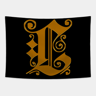 Golden Letter L Tapestry