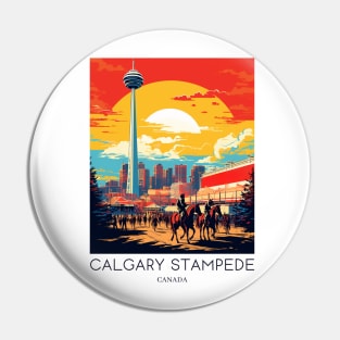 A Pop Art Travel Print of Calgary - Canada Pin