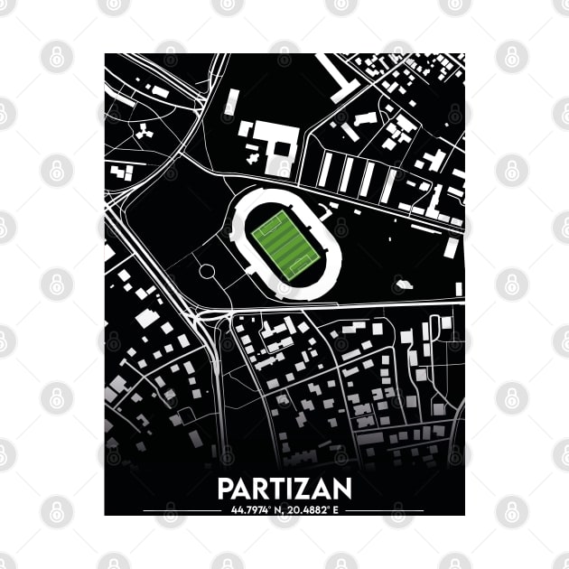 Partizan Stadium Map Design by TopFootballStadiums