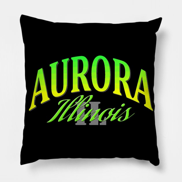 City Pride: Aurora, Illinois Pillow by Naves