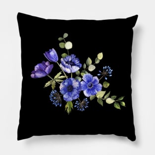 Blue Flowers Pillow