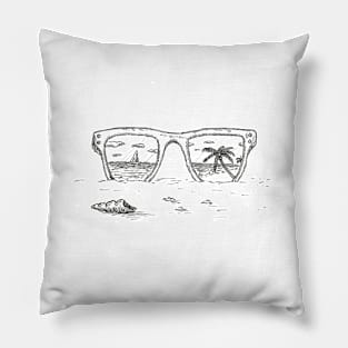 Sunglasses and beach Pillow